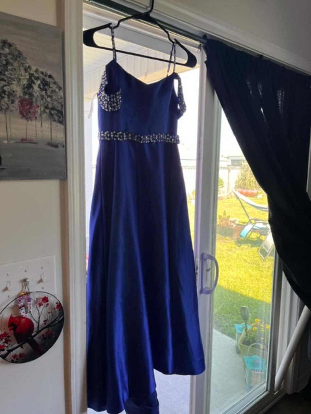 BEAUTIFUL BLUE GOWN WITH RHINESTONES